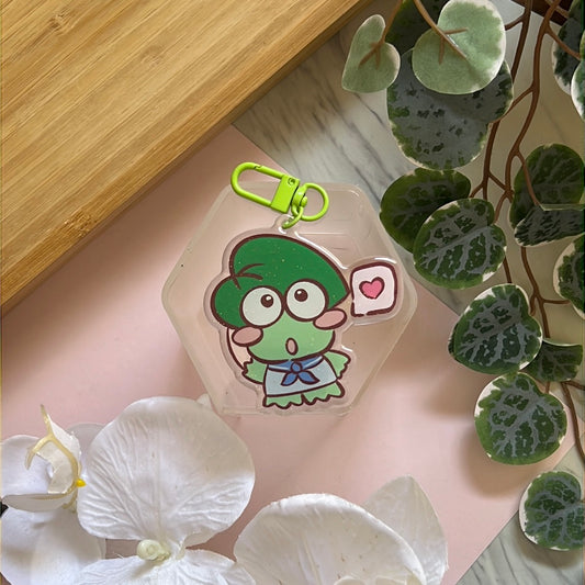 I Love You Kero Kero San Friends Double-Sided Glitter Keychain