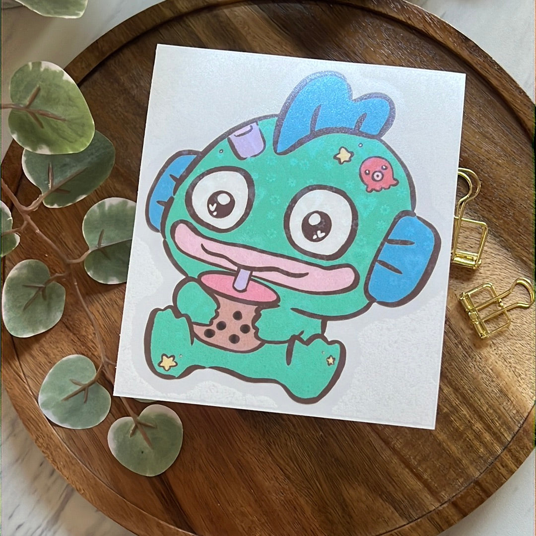 Hangyo Boba Buddy Holographic Heart Decal