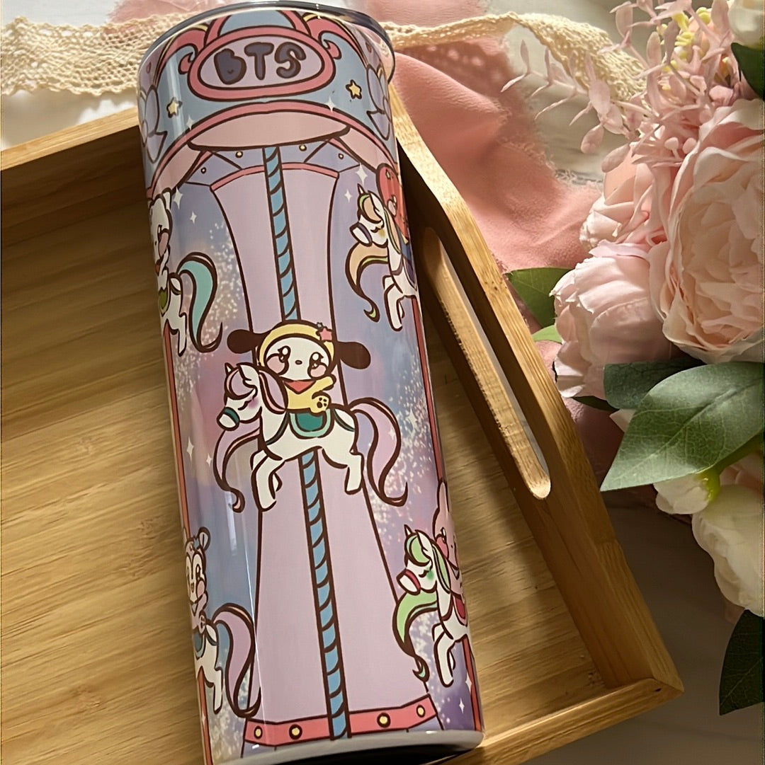 BT21 Carousel 20oz Stainless Steel Tumbler with Straw