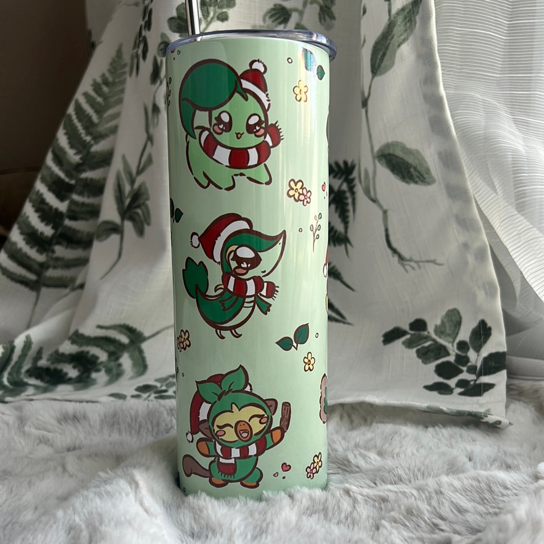 Grass Starters Pika Friends 20oz Stainless Steel Tumbler with Straw