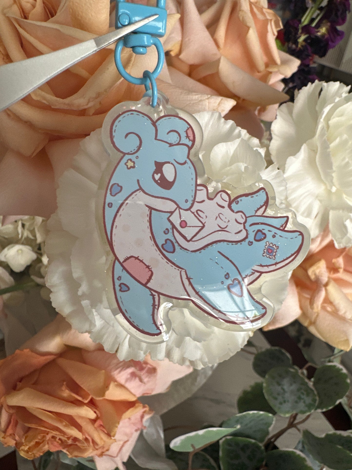 Poke Mail Double-Sided Glitter Keychain