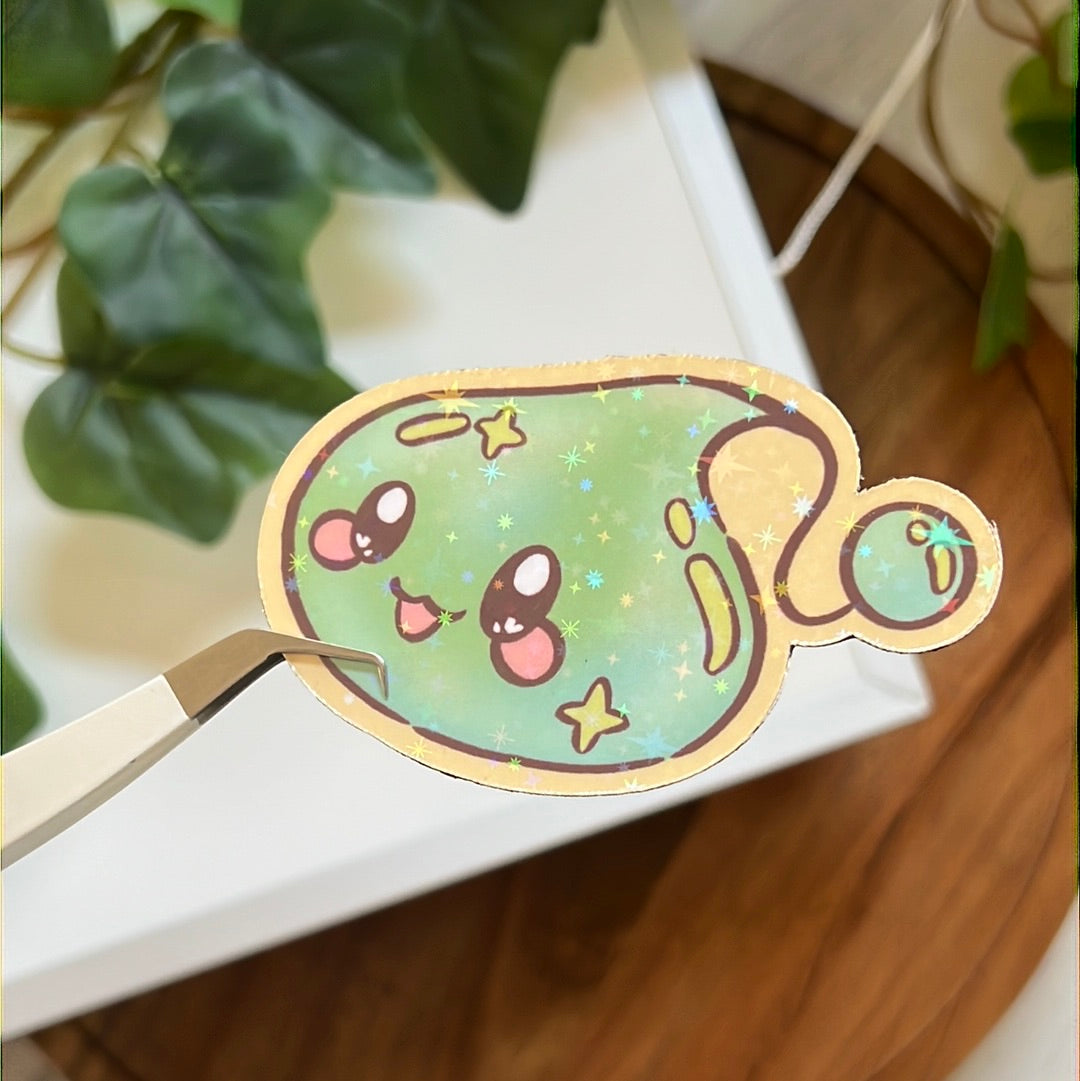 Maple Story Green Slime Holographic Glitter Sticker
