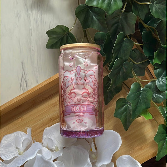 Hobi Jung Hoseok - BTS Snow Globe Glass Tumbler with Glass Straw