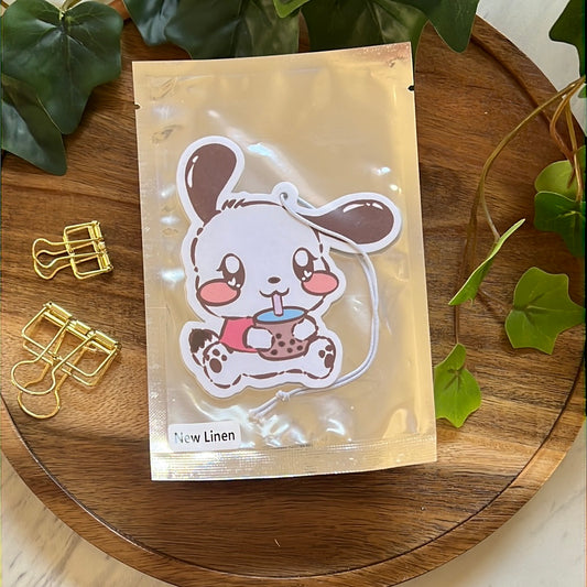 Pocha Coco Puppy Boba Buddy New Linen Scented Car Air Freshener