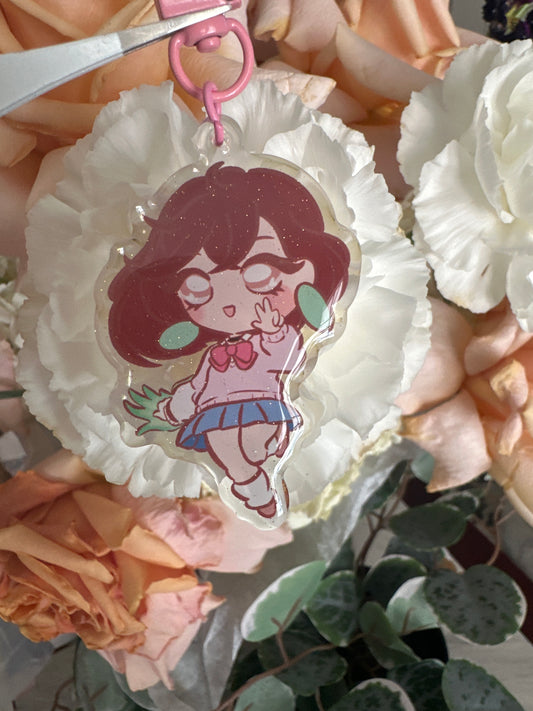 Miss Ayase Double-Sided Glitter Keychain