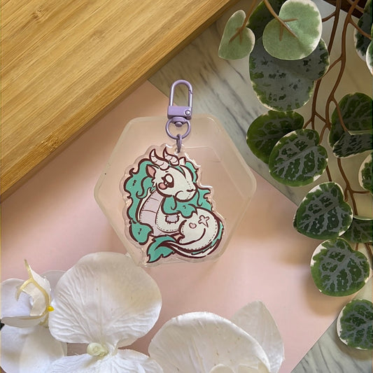 Studio Friends River Spirit Dragon Haku Double-Sided Glitter Keychain