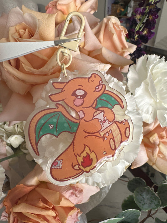 Poke Mail Double-Sided Glitter Keychain