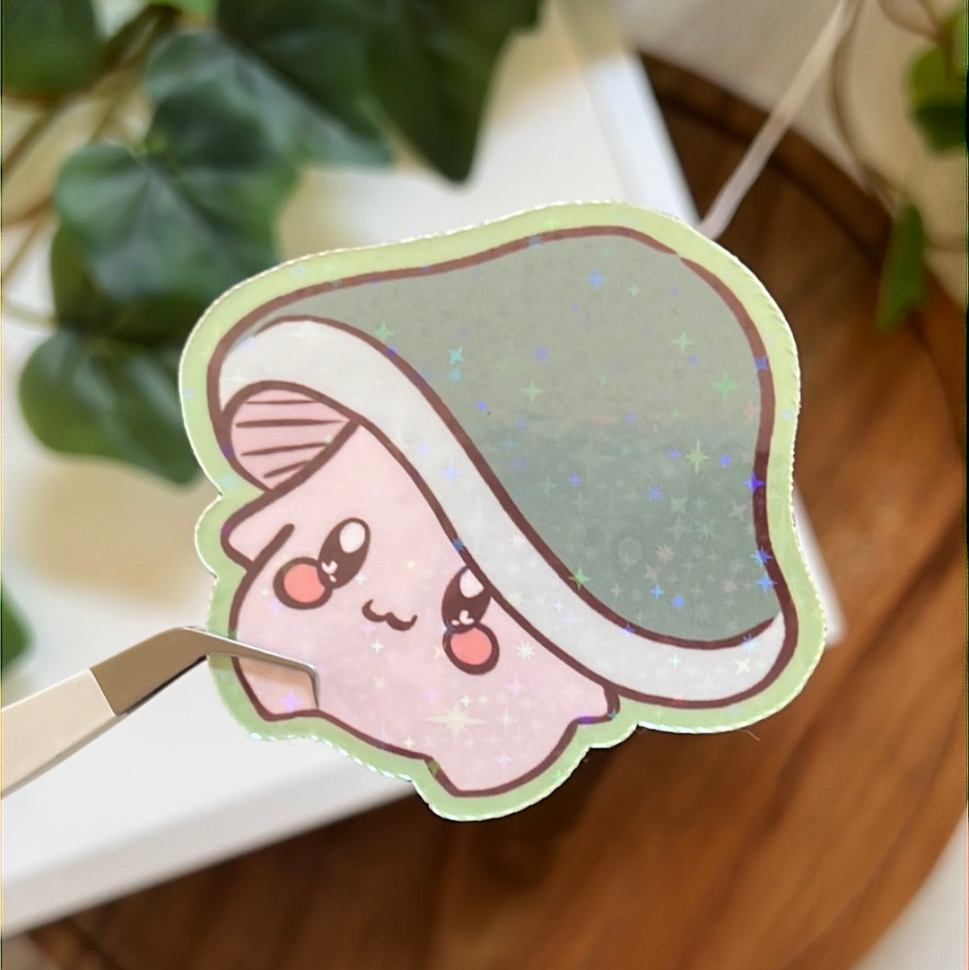 Maple Story Green Mush Holographic Glitter Sticker