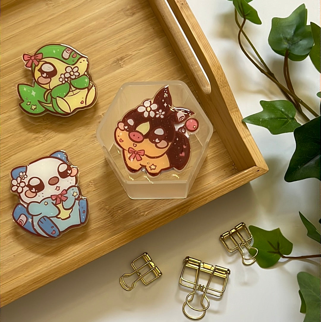 Pika Friends Unova Region Glitter Epoxy Acrylic Phone Grips