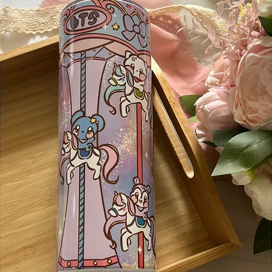 BT21 Carousel 20oz Stainless Steel Tumbler with Straw