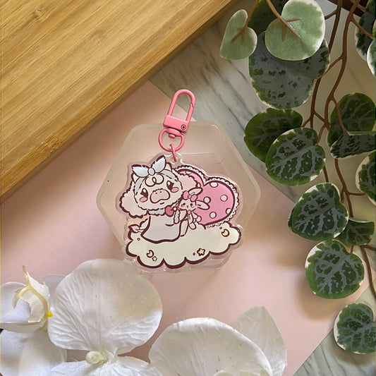 Panko Dreamy Hearts Double-Sided Glitter Keychain