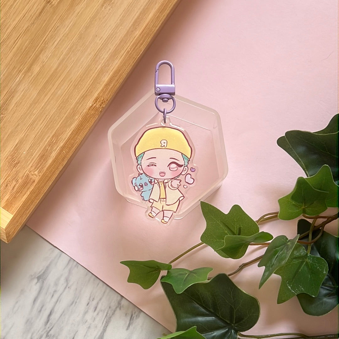 BTS Dynamite Namjoon Double-Sided Glitter Keychain