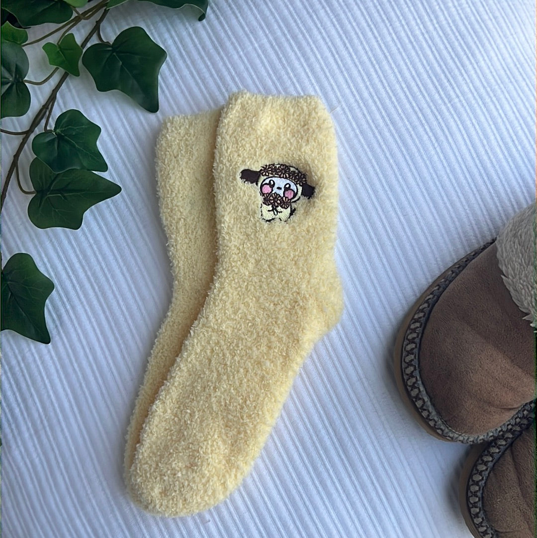 BT21 Flower Power Chimmy Fuzzy Sock