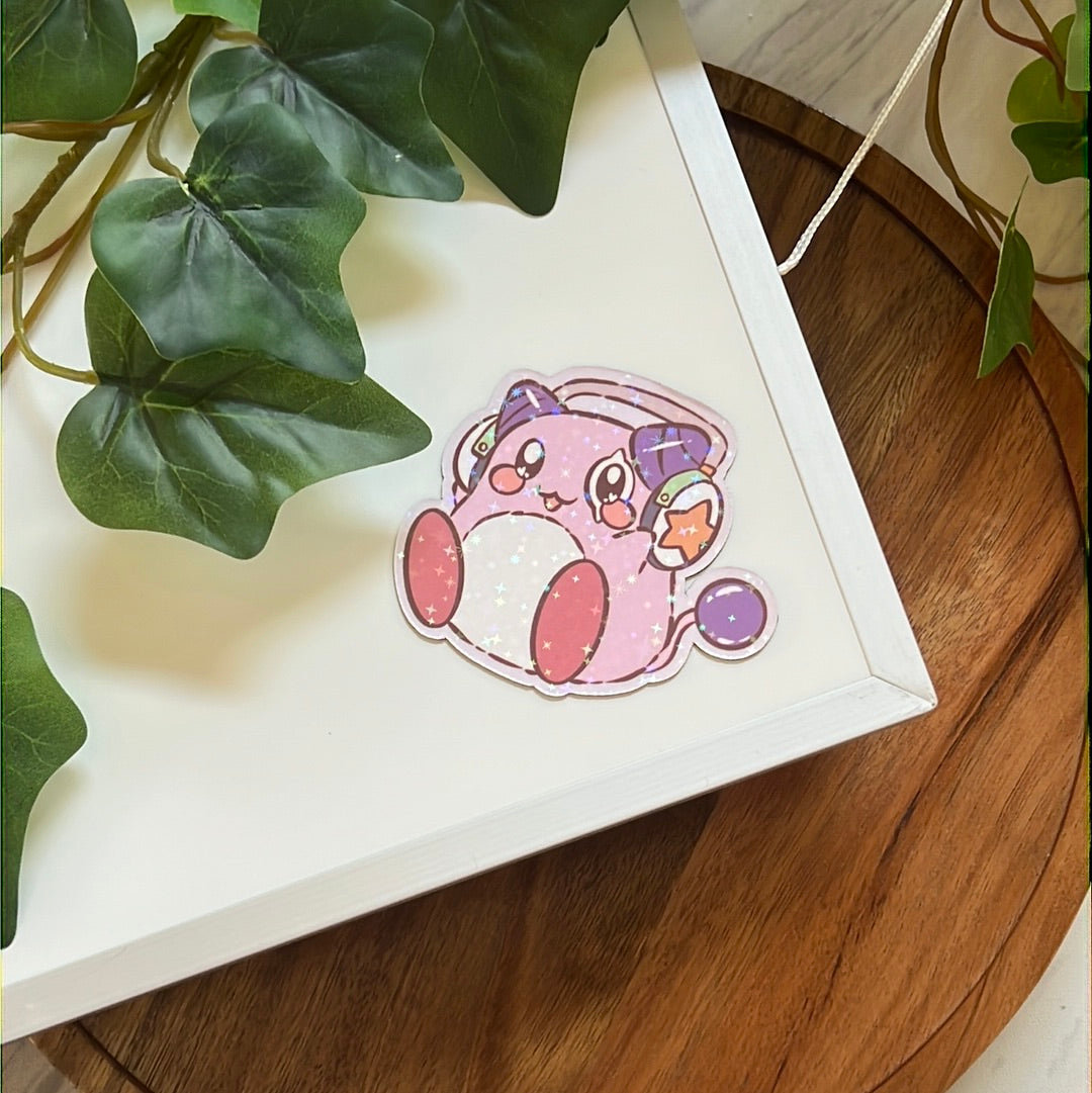 Maple Story Pink Bean Holographic Glitter Sticker