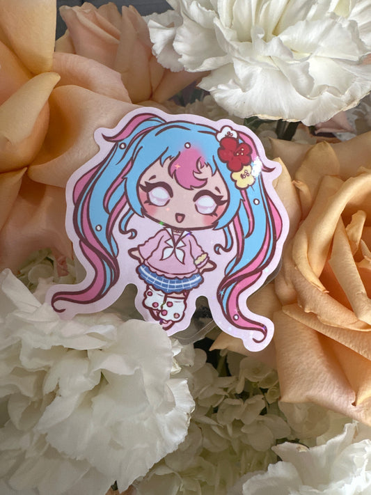 Vocaloid Pop Star Fairy Miku Holographic Glitter Sticker