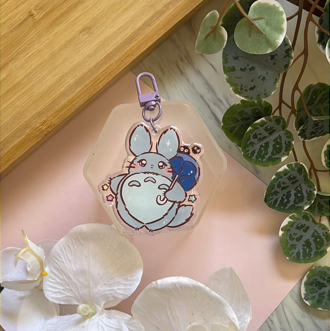 Studio Friends Neighborly Ototoro Double-Sided Glitter Keychain