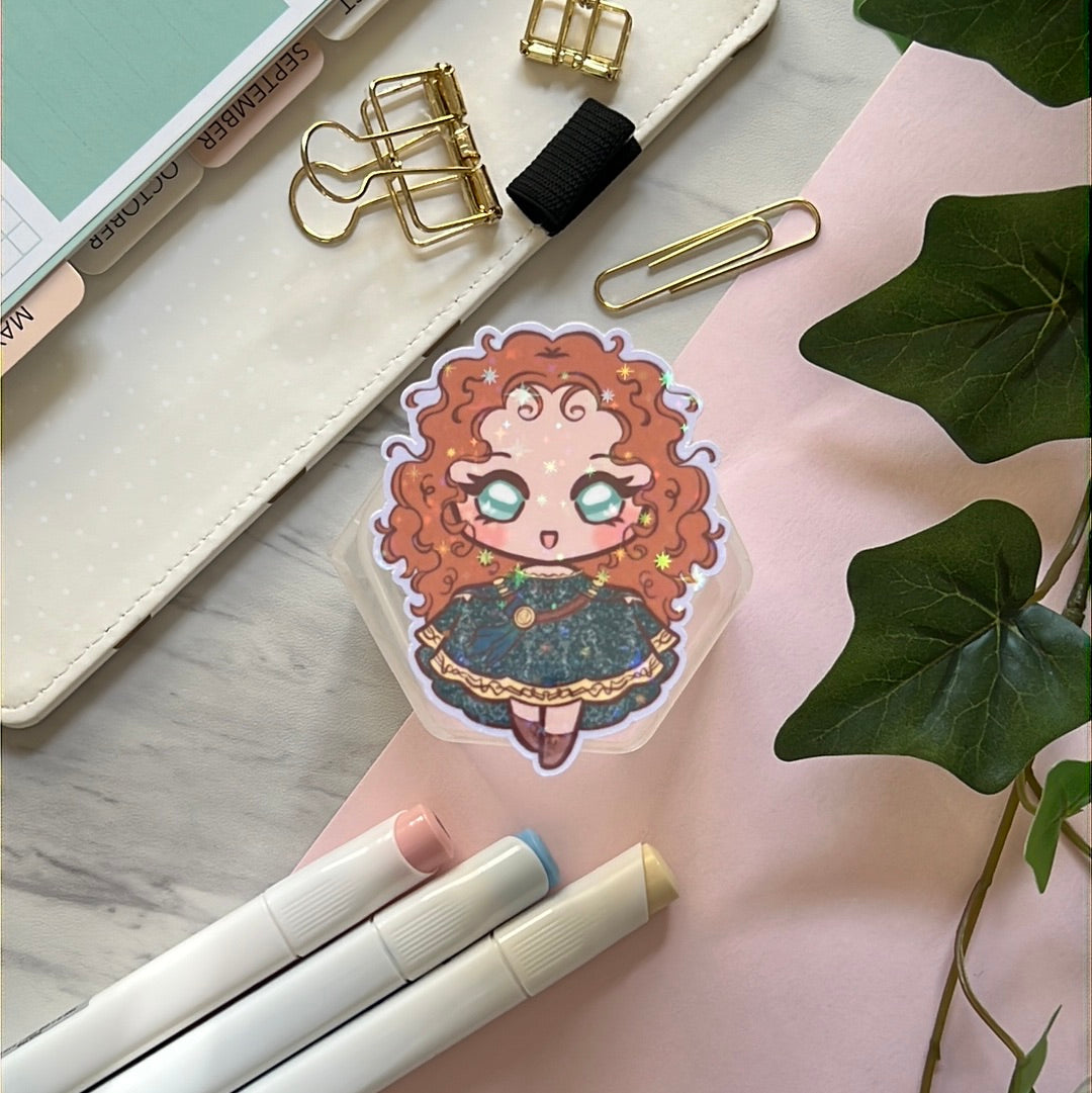 Archer Princess Holographic Glitter Sticker