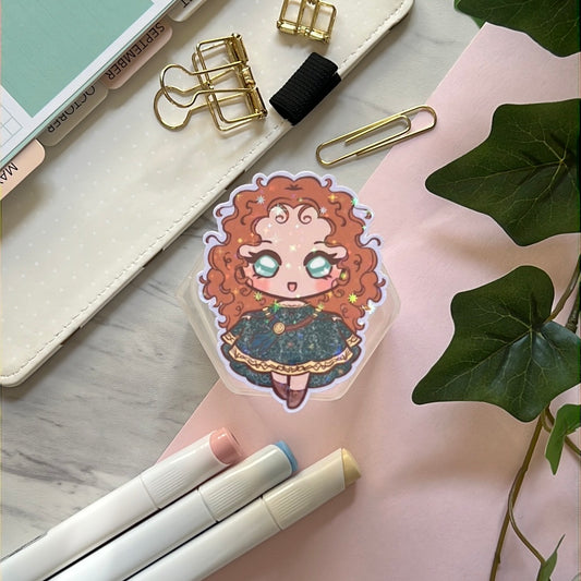 Archer Princess Holographic Glitter Sticker