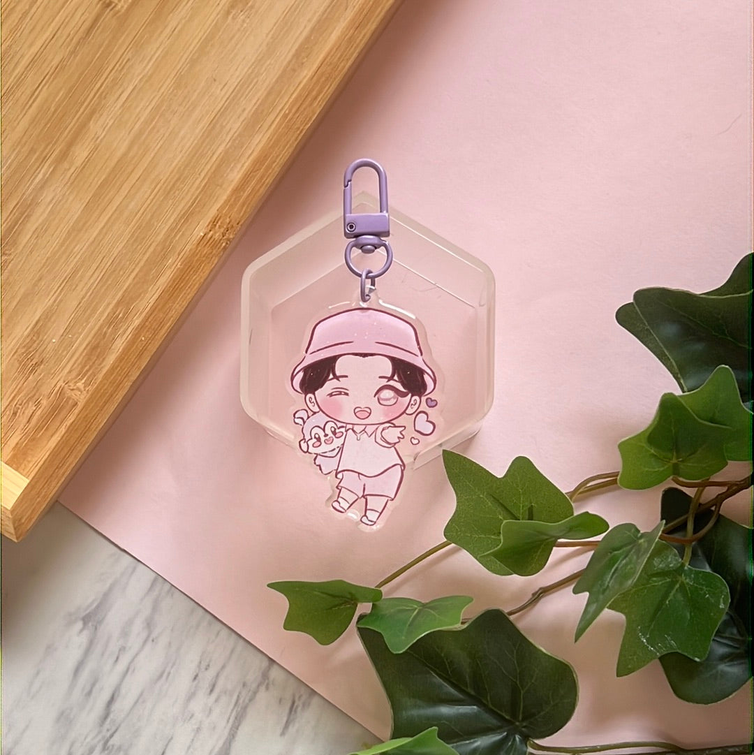 BTS Dynamite Hoseok Double-Sided Glitter Keychain