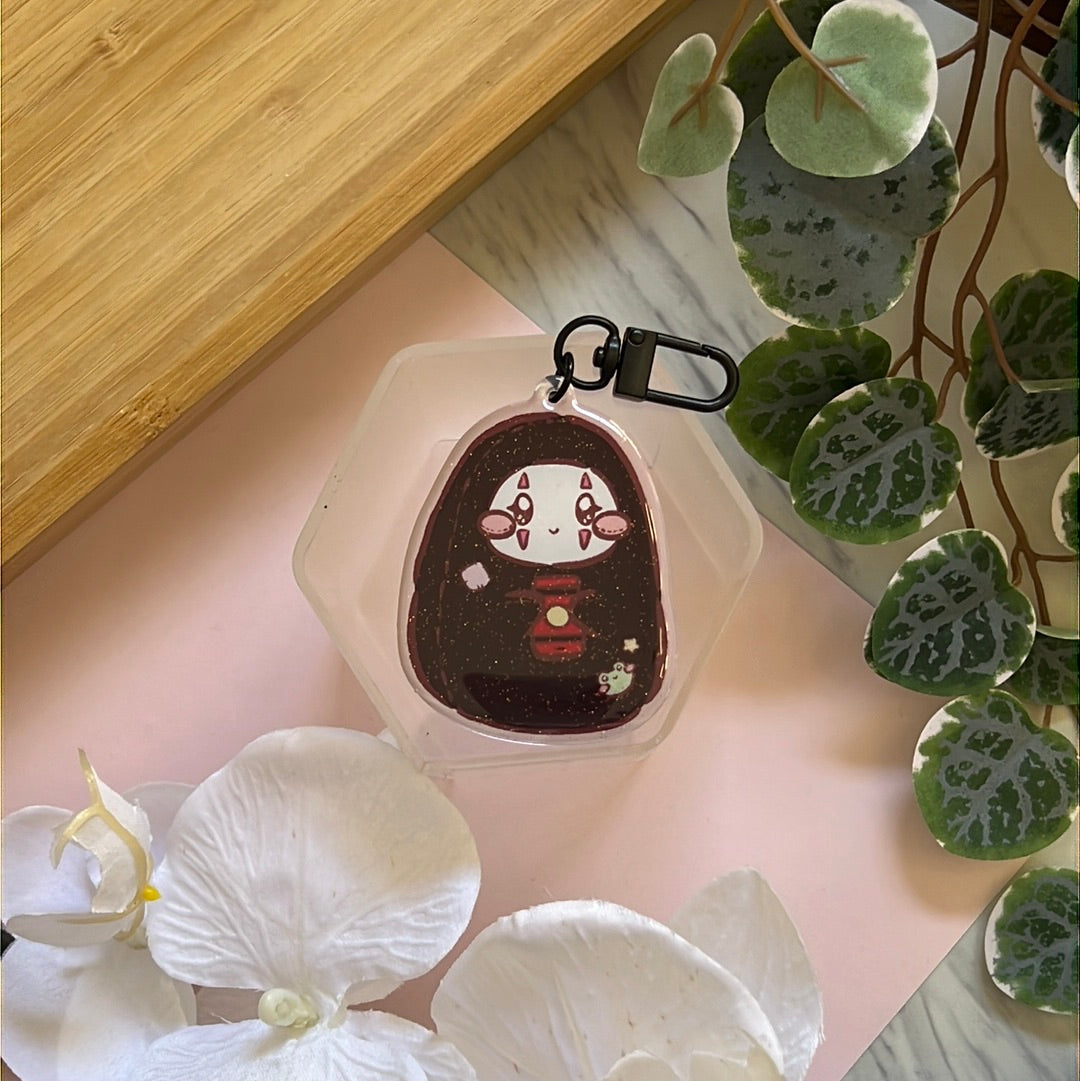 Studio Friends Bath Keeper No Face Double-Sided Glitter Keychain