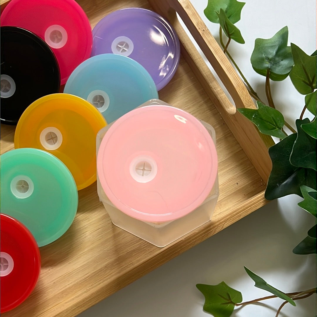 Colored Acrylic Lids for 16oz Glass Cans