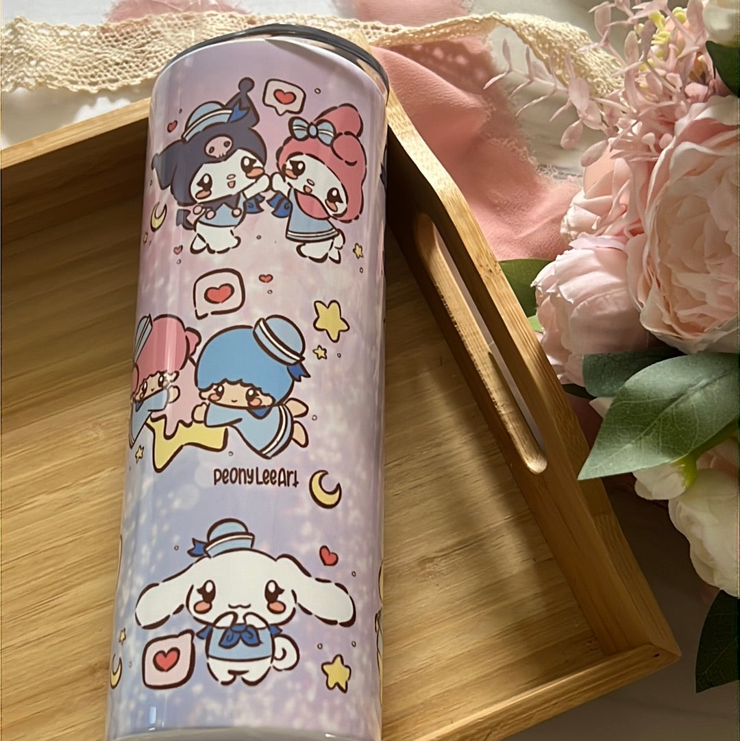 San Friends 20oz Stainless Steel Tumbler with Straw