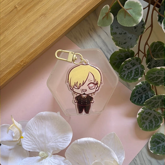 OP Pirates Time Skip Chef Double-Sided Glitter Keychain