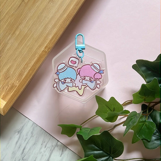 I Love You Little Stars San Friends Double-Sided Glitter Keychain