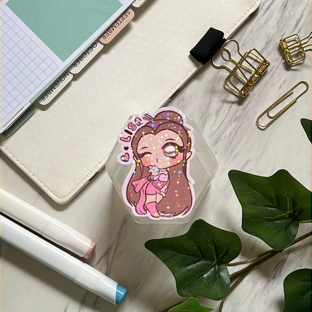 BlackPink Lisa Holographic Glitter Sticker