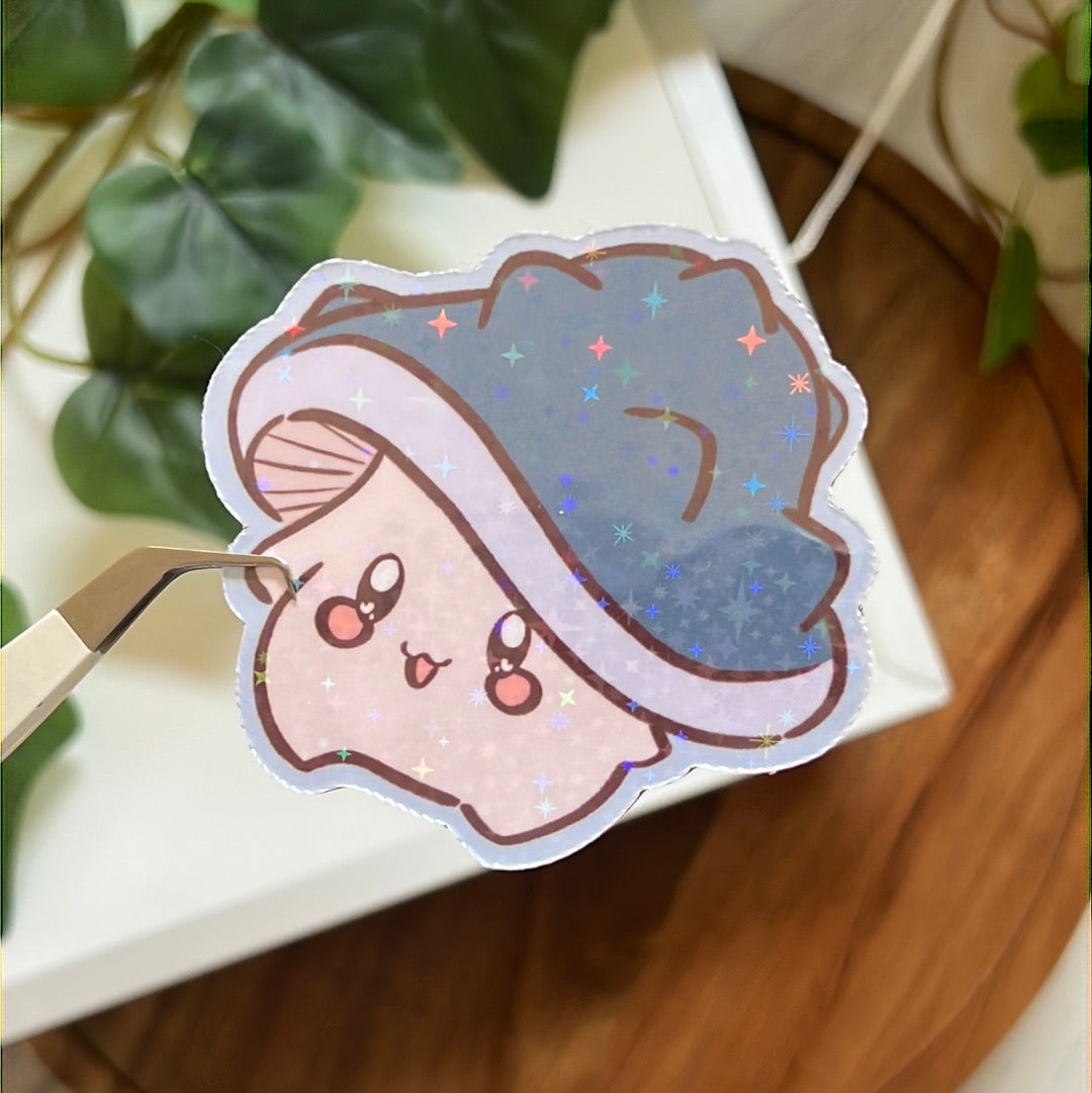 Maple Story Blue Horn Mush Holographic Glitter Magnet