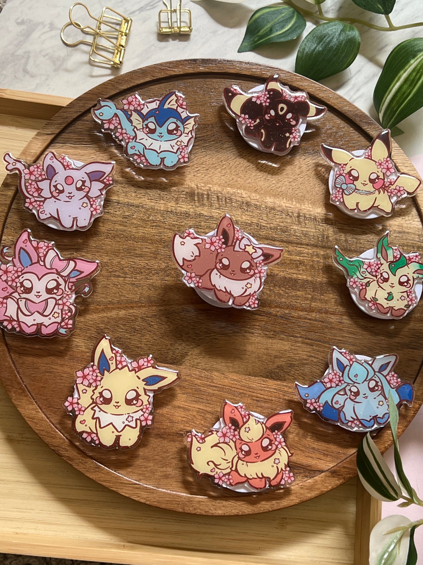 Cherry Blossom Elemental Evolutions Glitter Epoxy Acrylic Phone Grips