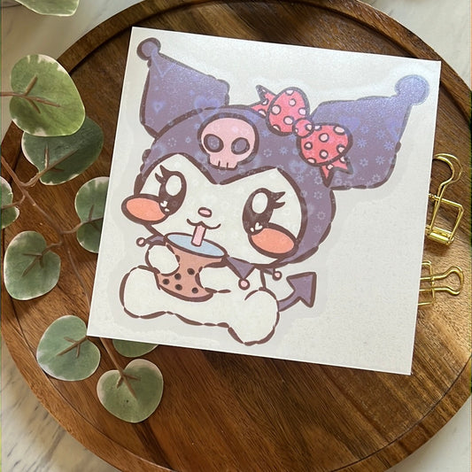Kuro Minnie Boba Buddy Holographic Heart Decal