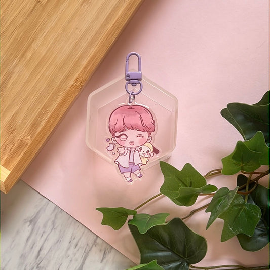BTS Dynamite Jimin Double-Sided Glitter Keychain
