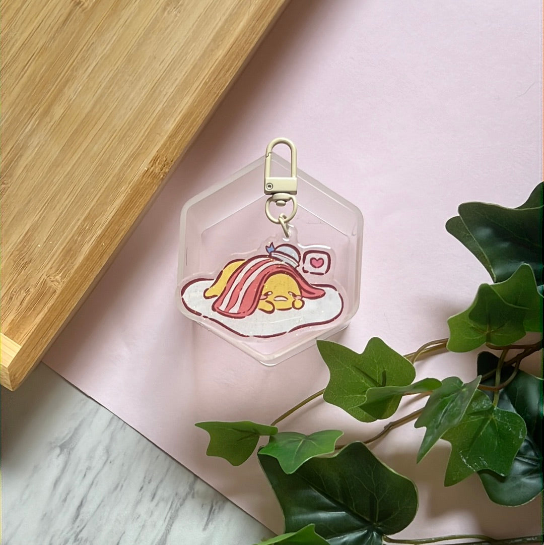 I Love You Gude San Friends Double-Sided Glitter Keychain