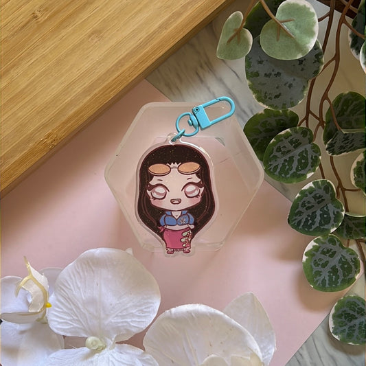 OP Pirates Time Skip Archaeologist Double-Sided Glitter Keychain