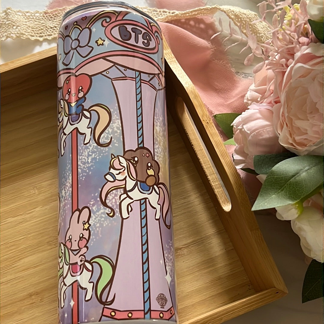 BT21 Carousel 20oz Stainless Steel Tumbler with Straw