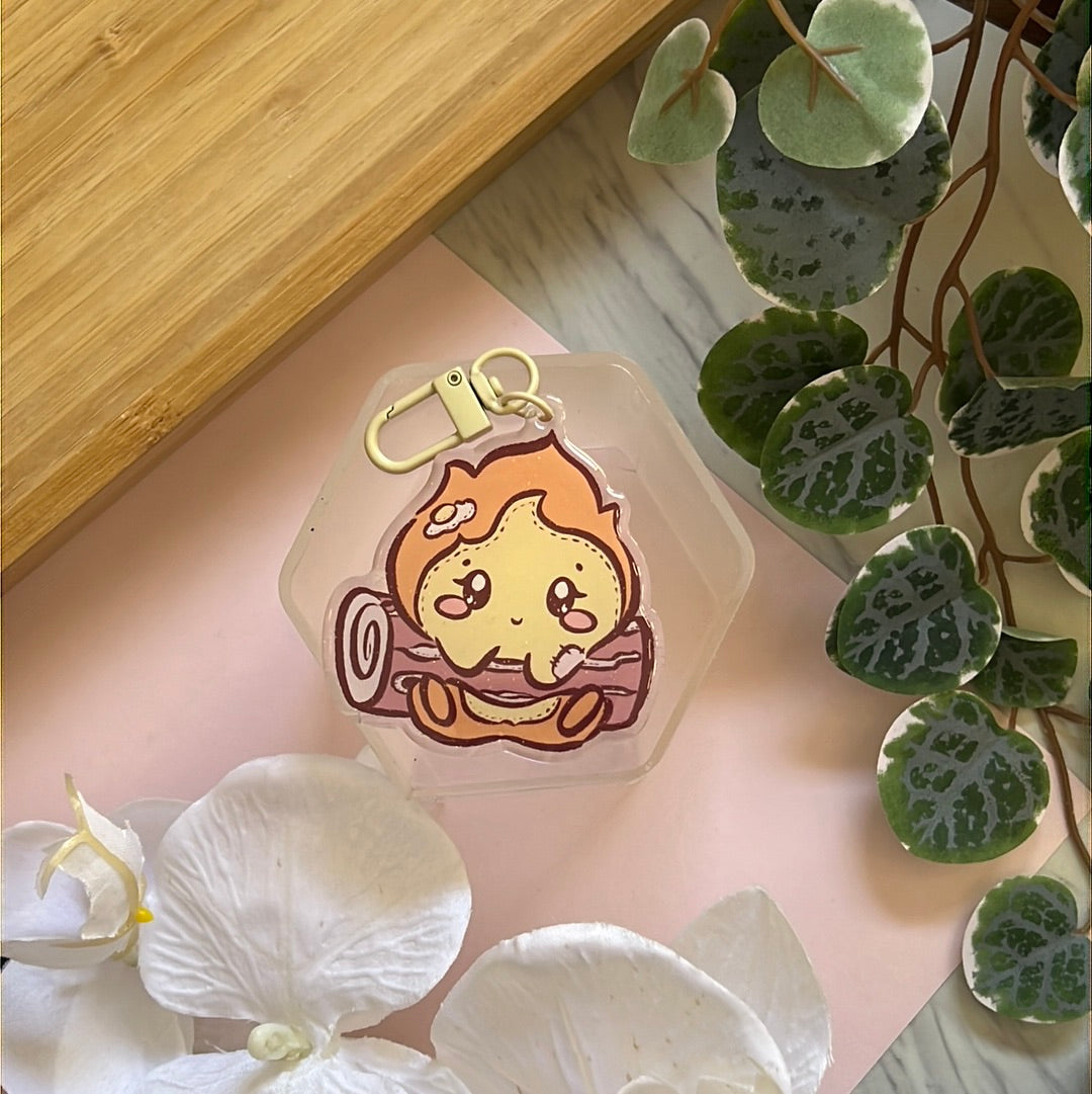 Studio Friends Fire Demon Calcifer Double-Sided Glitter Keychain