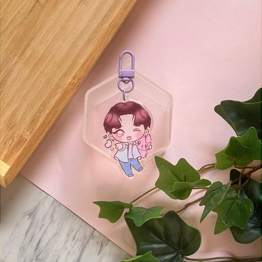BTS Dynamite Jungkook Double-Sided Glitter Keychain