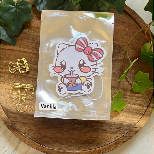 Kawaii Cat Boba Buddy Vanilla Scented Car Air Freshener