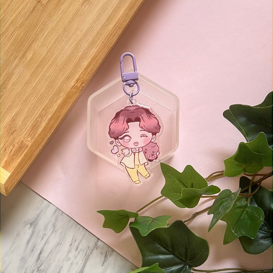 BTS Dynamite Yoongi Double-Sided Glitter Keychain