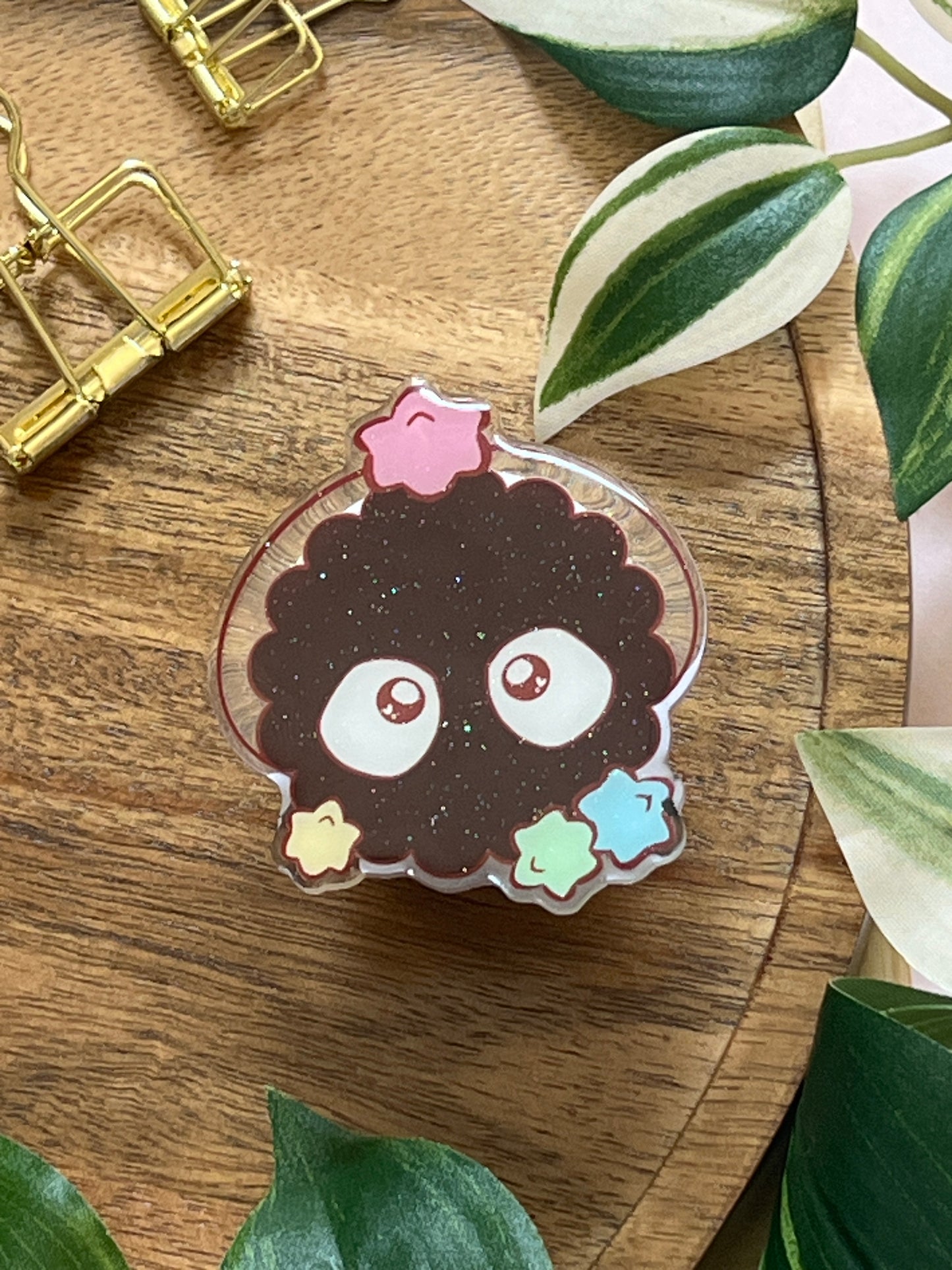 Soot Star Spirit Glitter Epoxy Acrylic Phone Grips