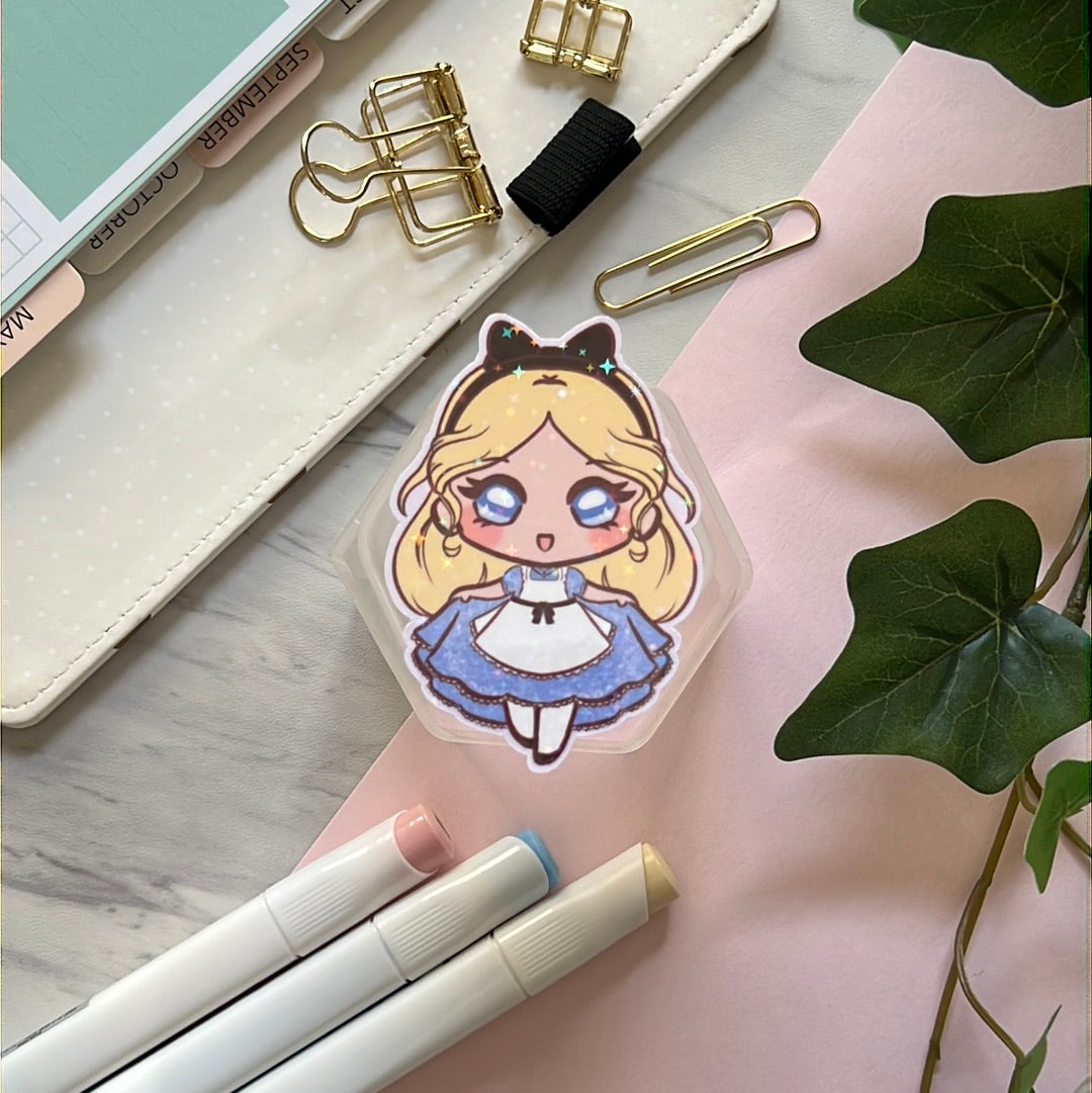 Wonderland Adventurer Holographic Glitter Sticker