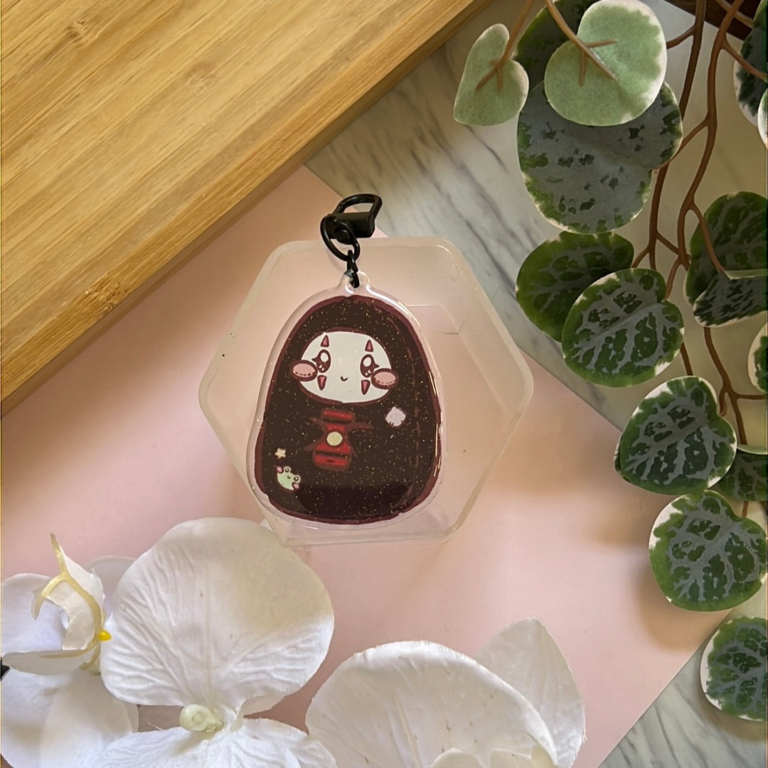 Studio Friends Bath Keeper No Face Double-Sided Glitter Keychain