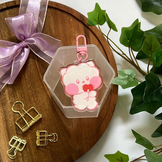 RJ Lollipop Double-Sided Glitter Keychain