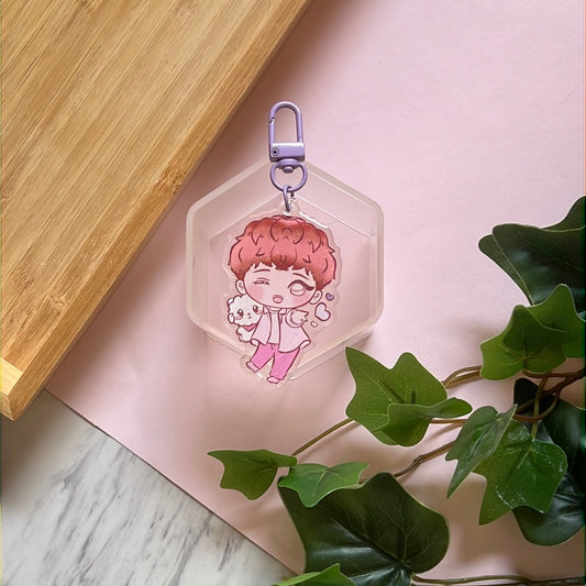 BTS Dynamite Seokjin Double-Sided Glitter Keychain