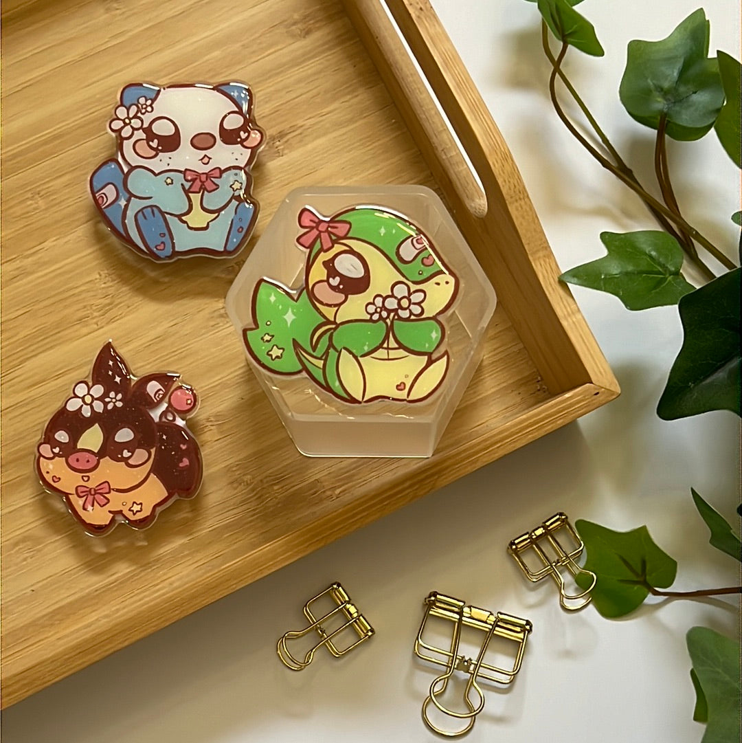 Pika Friends Unova Region Glitter Epoxy Acrylic Phone Grips