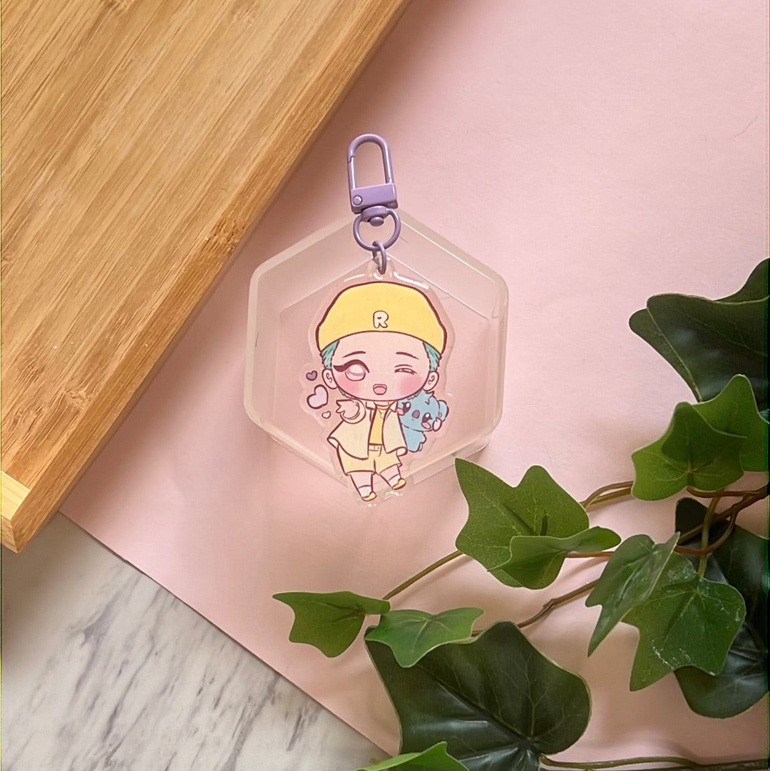 BTS Dynamite Namjoon Double-Sided Glitter Keychain