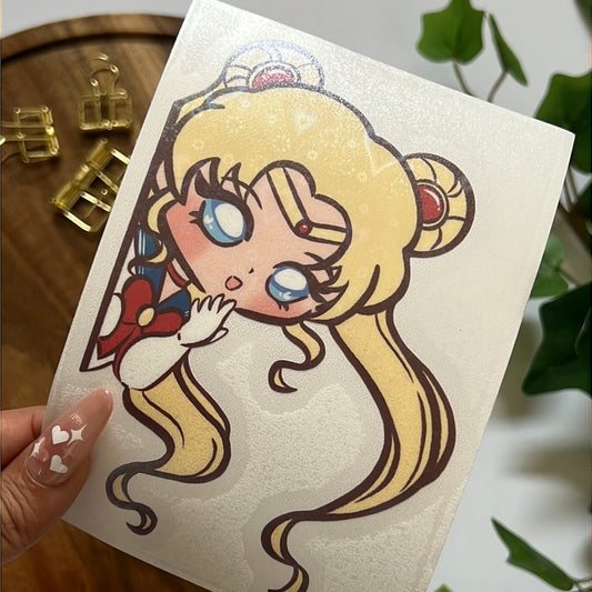 Pretty Moon Guardian Holographic Heart Decal