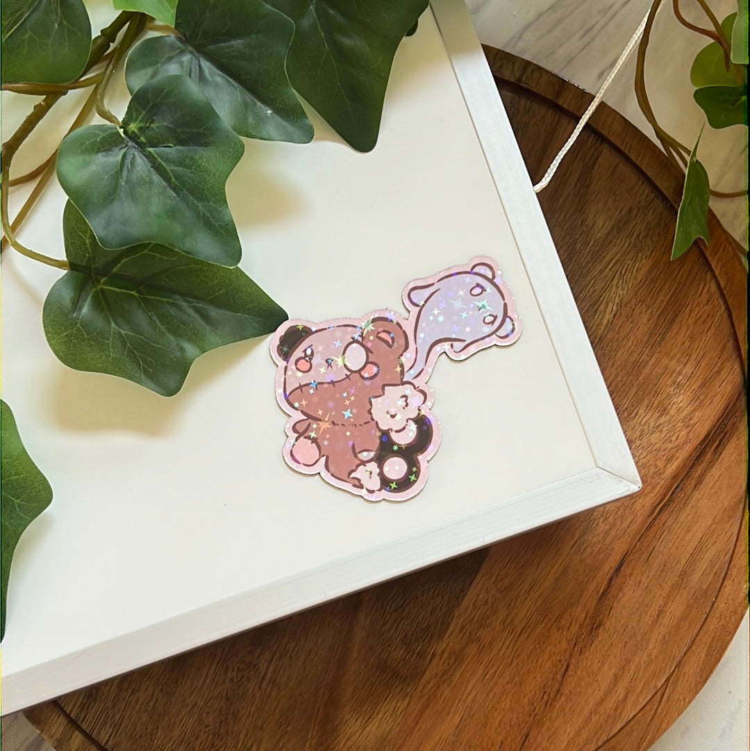 Maple Story Soul Teddy Holographic Glitter Sticker