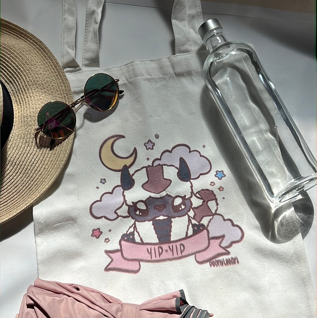 Appa Yip Yip White Canvas Tote Bag